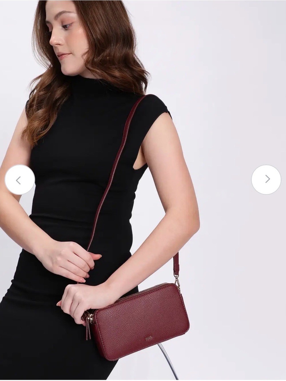 Mango Wine Burgundy Crossbody Bag with Gold Hardware
